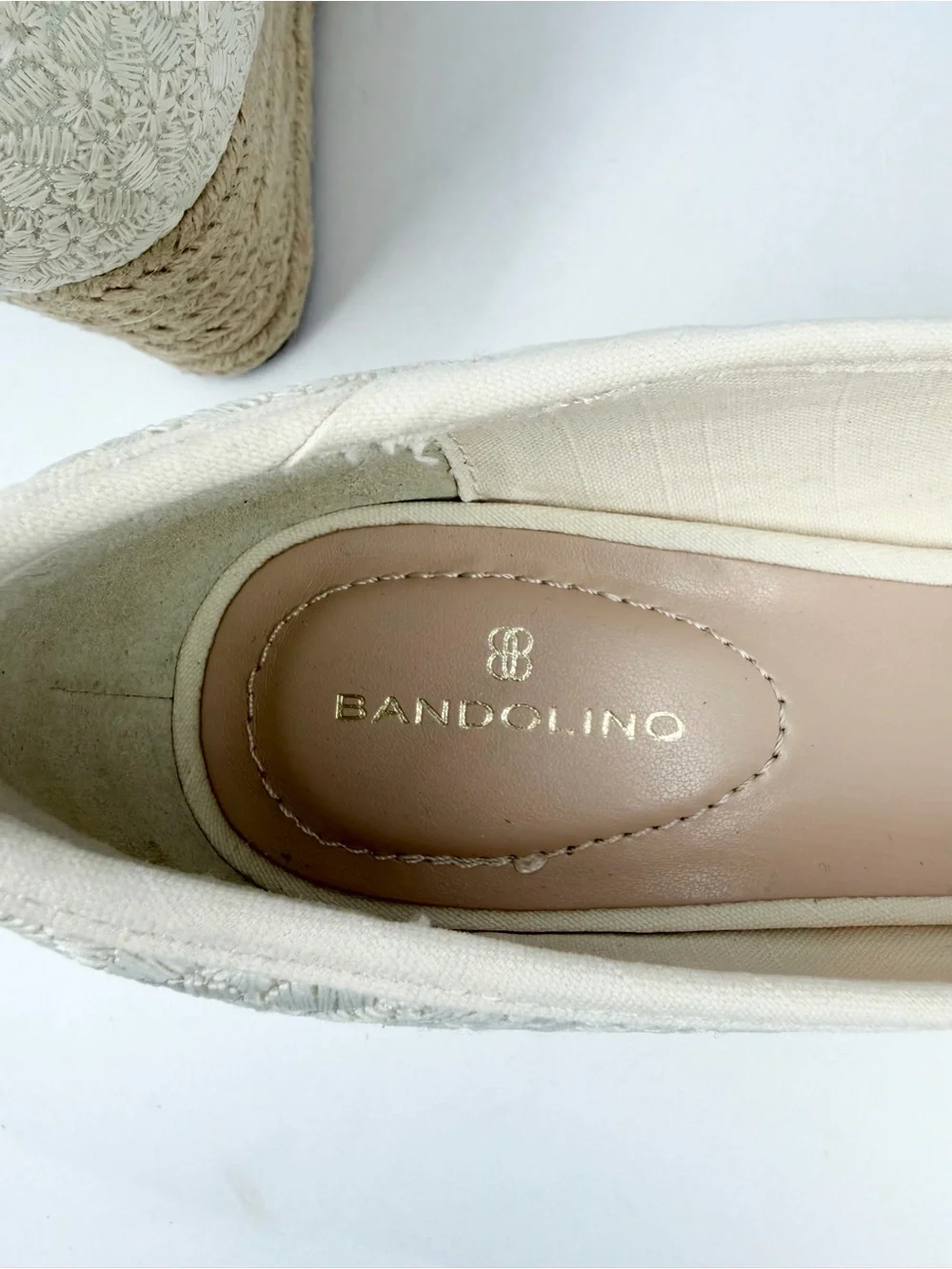 Bandolino Women's Nuri Peep Toe Espadrille Wedges Cream Floral Size 9.5M